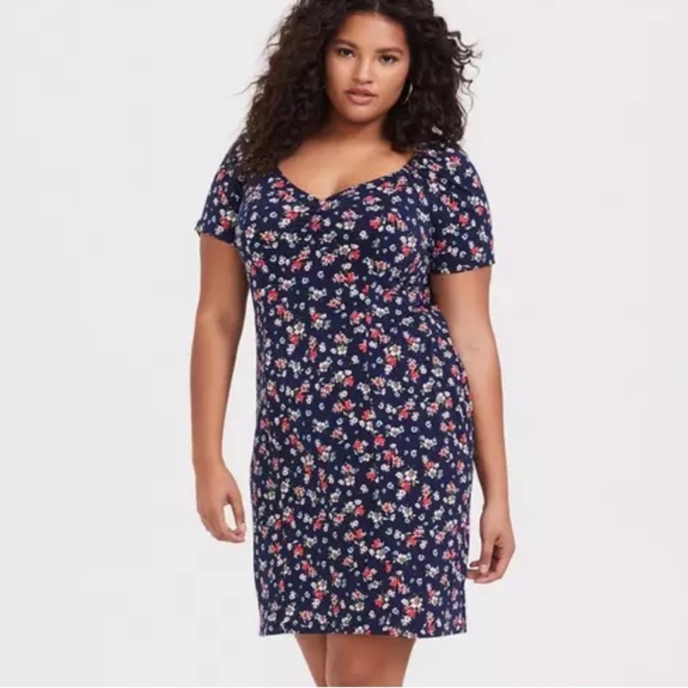 Torrid Navy Floral Midi Dress
